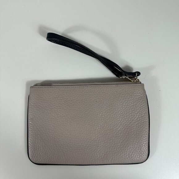 Kate Spade Pebbled Leather Wristlet/Wallet TINIE Chester Street Almond/Black - Picture 6 of 10